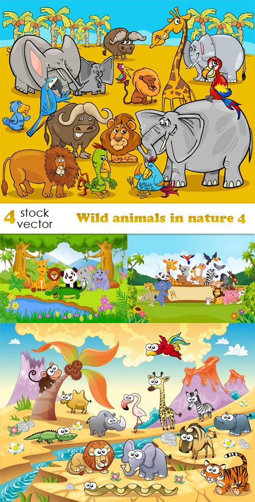 Vectors - Wild animals in nature 4
