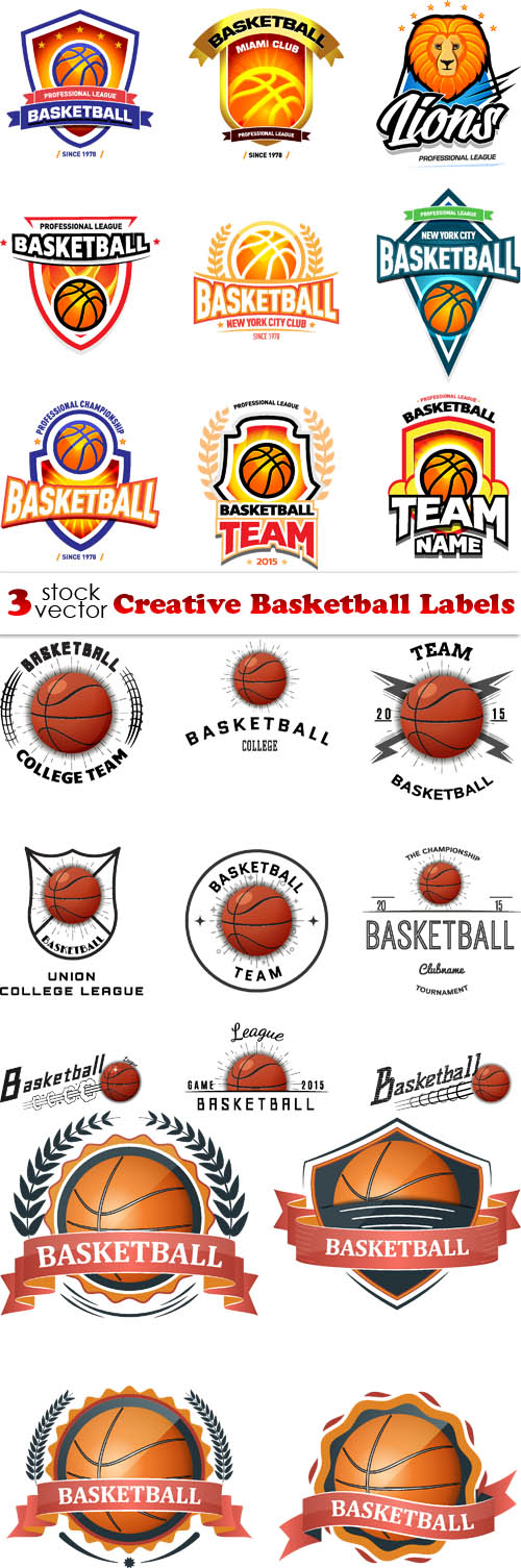 Vectors - Creative Basketball Labels