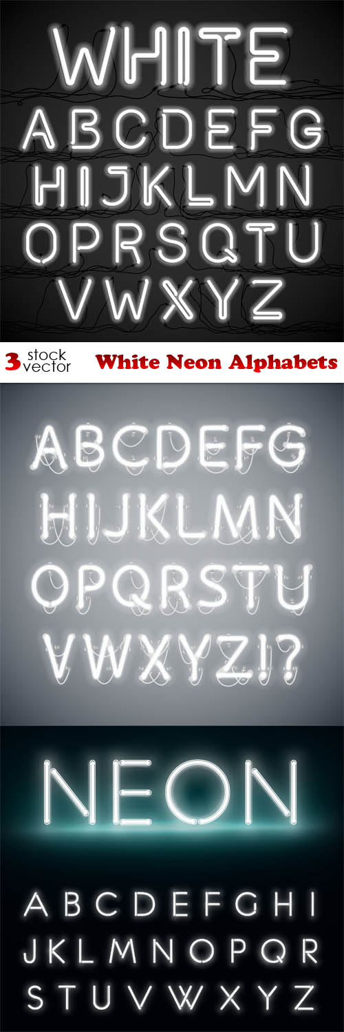Vectors - White Neon Alphabets