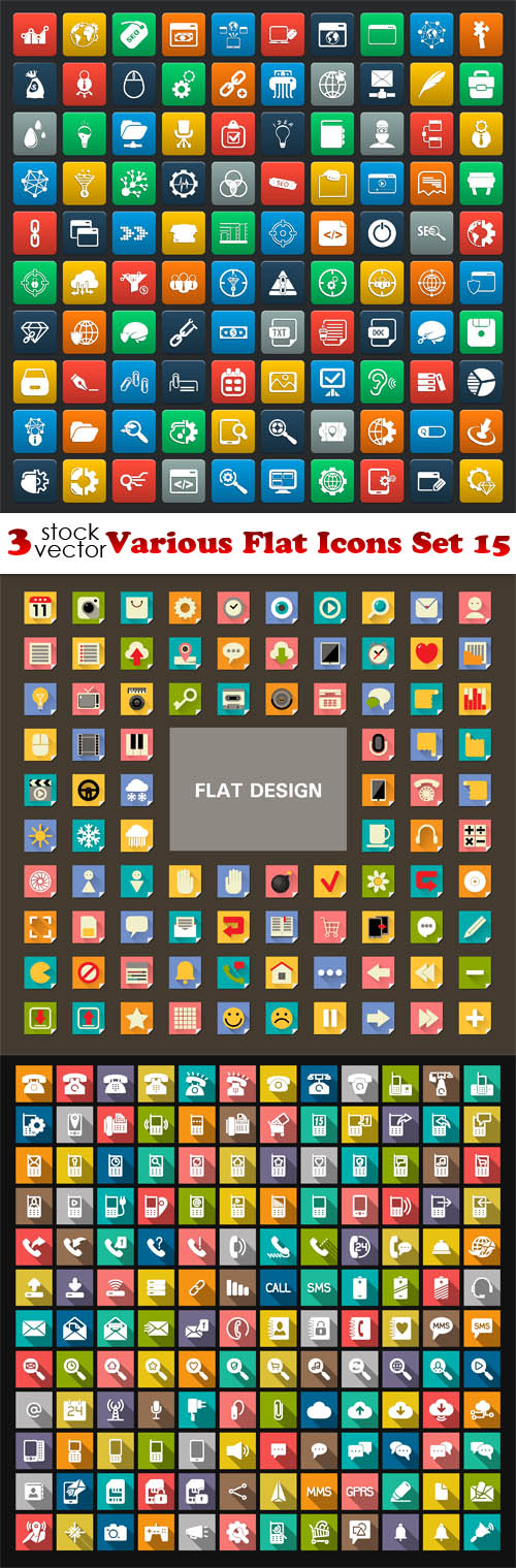 Vectors - Various Flat Icons Set 15
