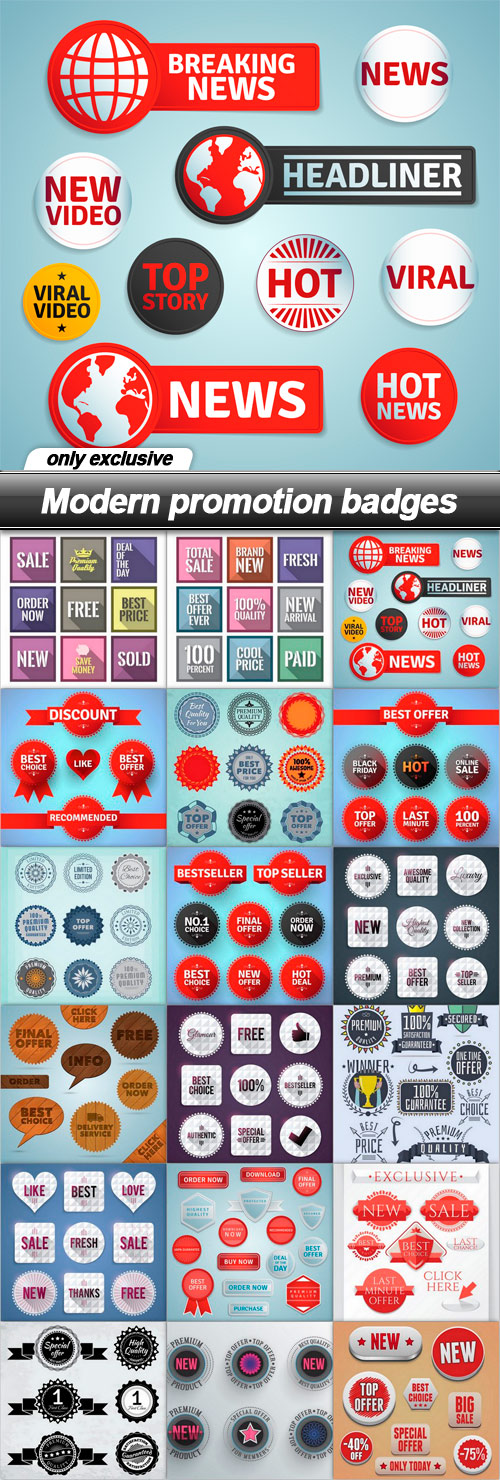 Modern promotion badges - 18 EPS