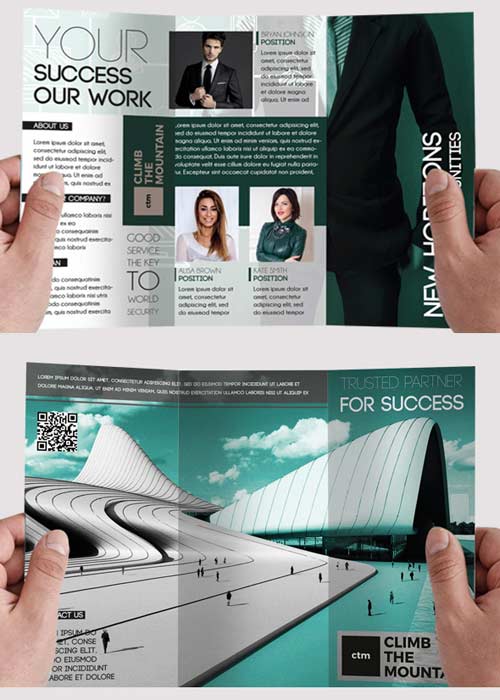 Corporate Tri-Fold Brochure PSD Template