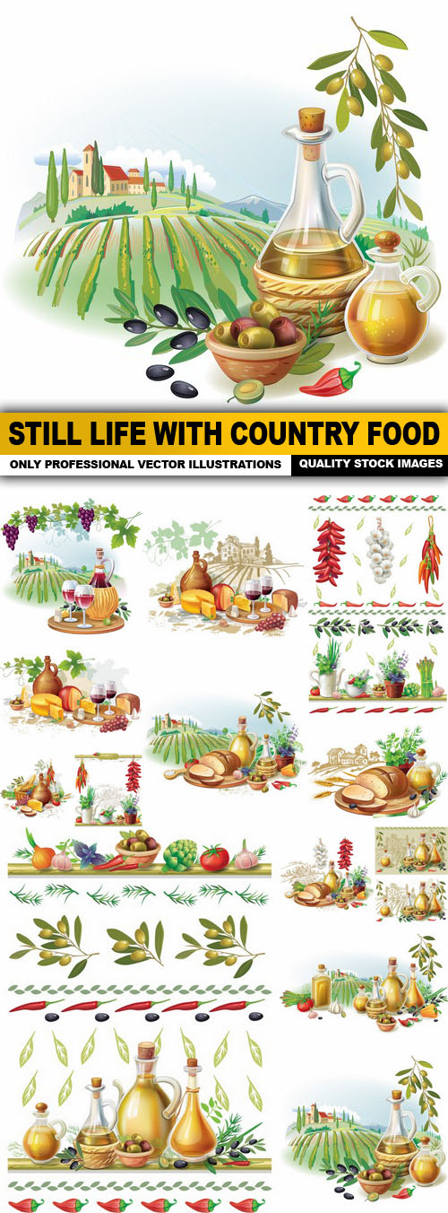Still Life With Country Food - 13 Vector