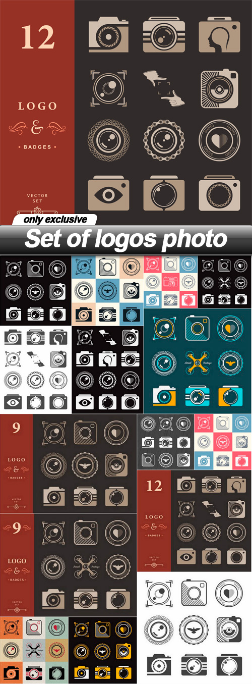 Set of logos photo - 15 EPS