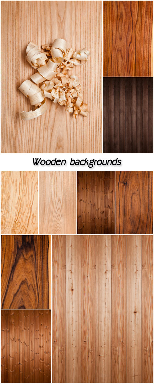Wooden backgrounds of different textures