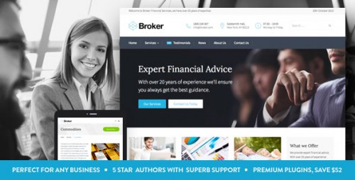 Nulled Broker - Business and Finance WordPress Theme  