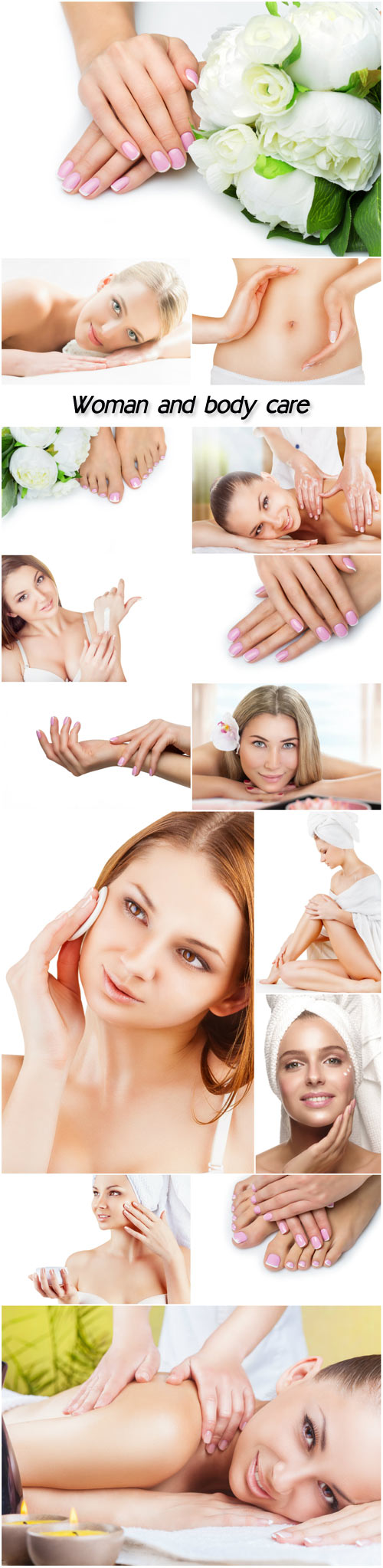 Spa treatments, a woman and body care