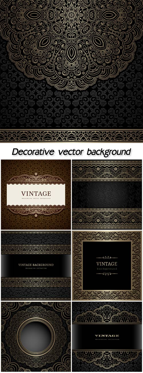 Decorative vector background, vintage patterns