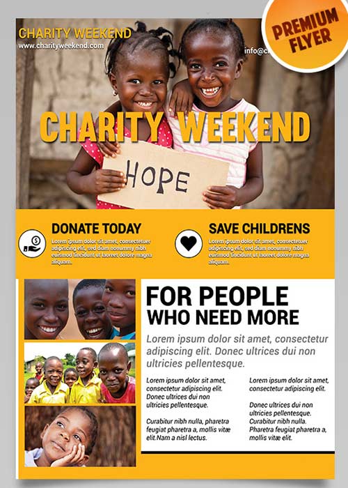 Charity Weekend Flyer PSD Template + Facebook Cover