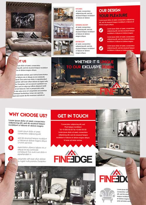 Interior Tri-Fold PSD Brochure Template