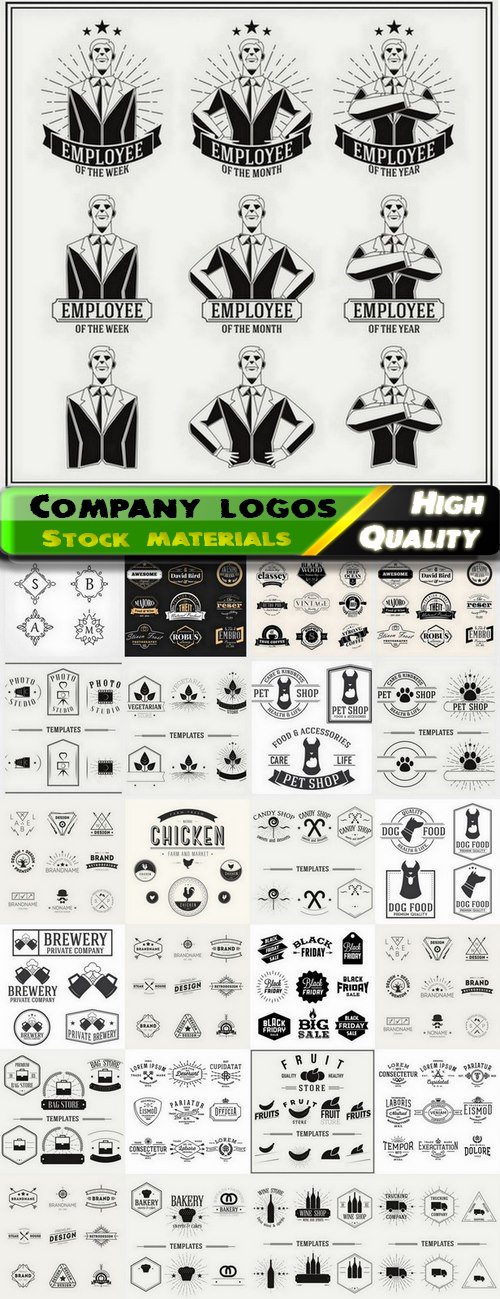 Company logos and brand emblems for business - 25 Eps