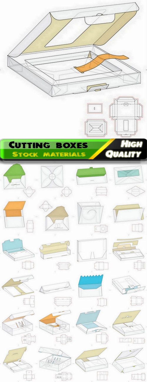 Template for cutting boxes in vector from stock #17 - 25 Eps