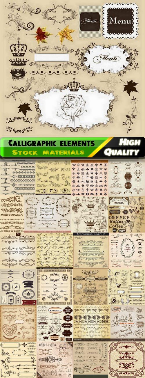Calligraphic design elements for page decorations #63 - 25 Eps