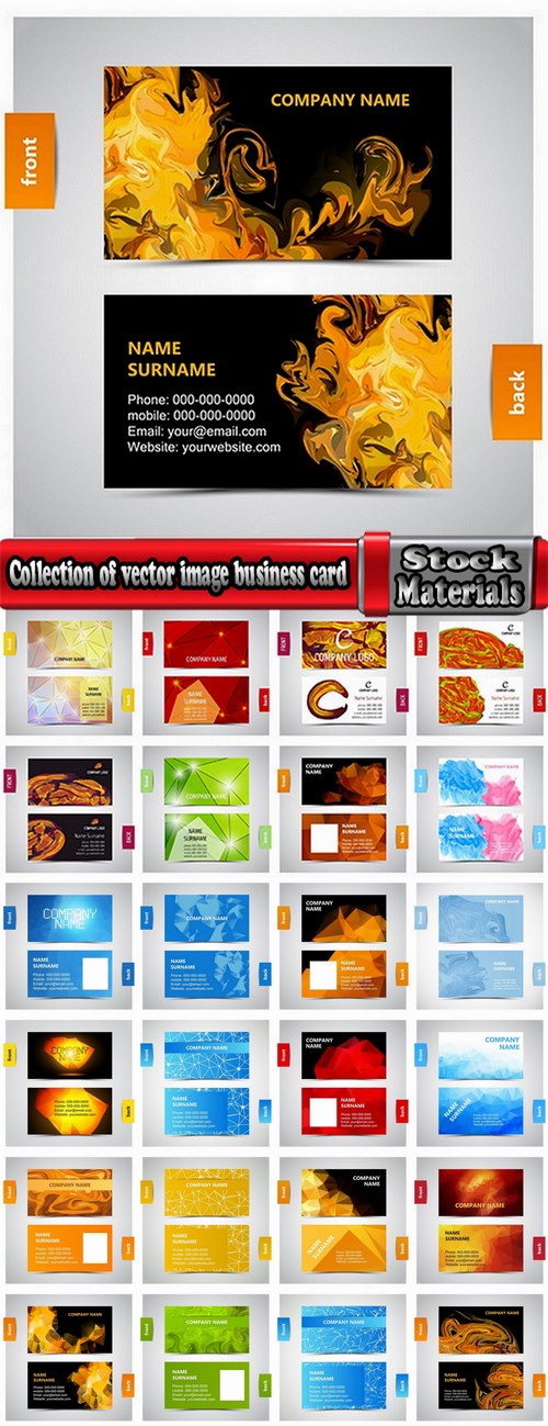 Collection of vector image flyer banner brochure business card 18-25 Eps