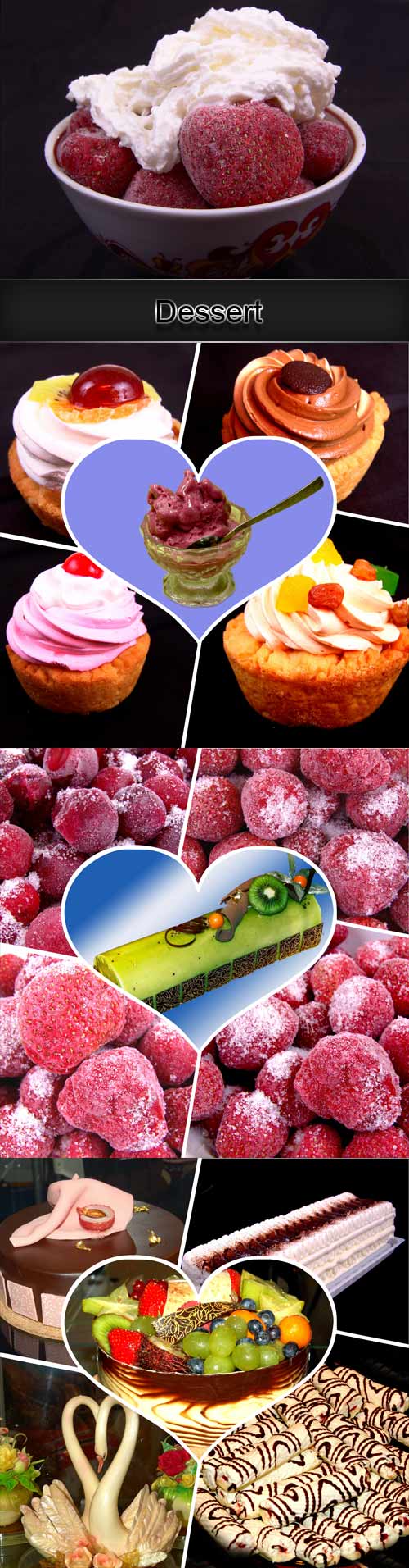 A variety of desserts raster graphics