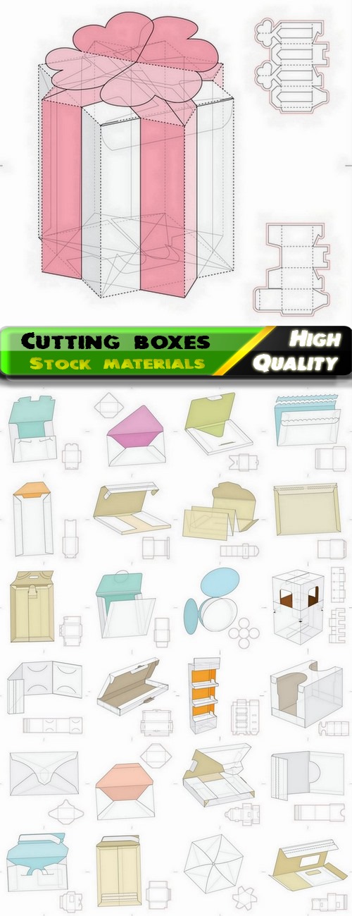 Template for cutting boxes in vector from stock #18 - 25 Eps