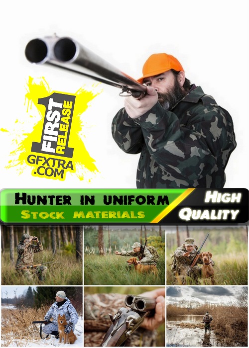 Hunter in uniform with a hunting weapon - 25 HQ Jpg