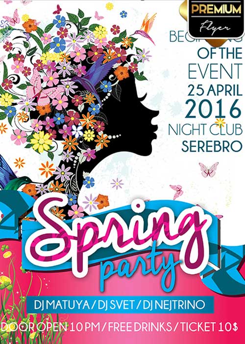 Spring Party V10 Flyer PSD Template + Facebook Cover