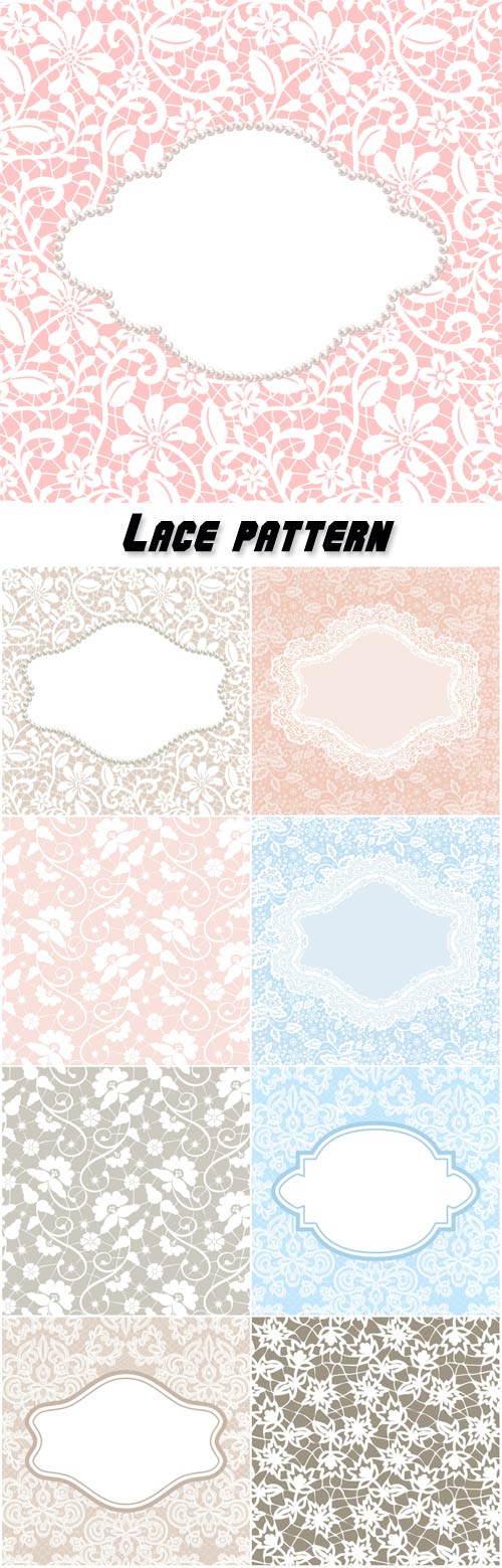 Lace pattern, vector vintage backgrounds