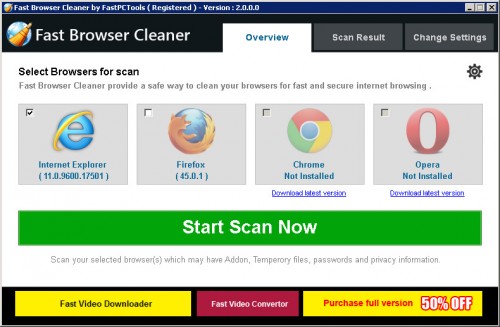 Fast Browser Cleaner 2.0 Registration Serial Key Free Download